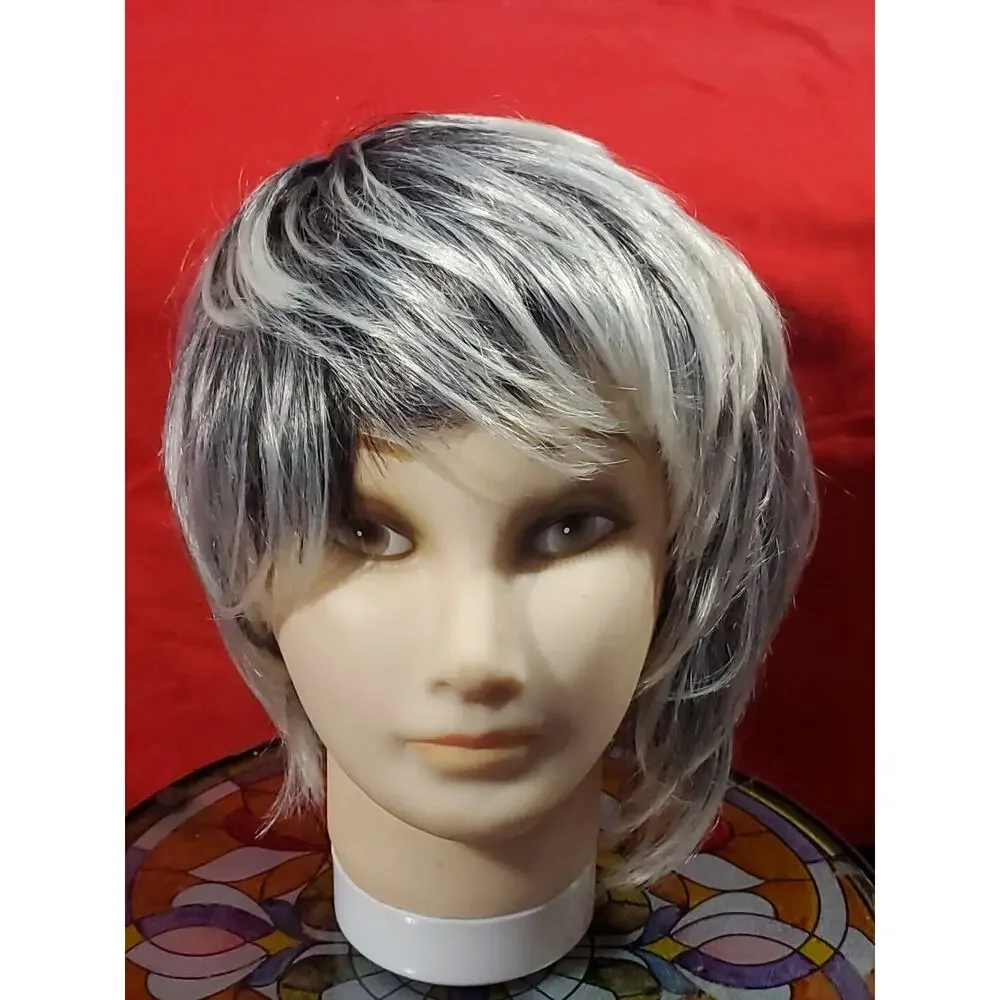 Women’s Salt And Pepper Gray Silver Shag Style Wig
